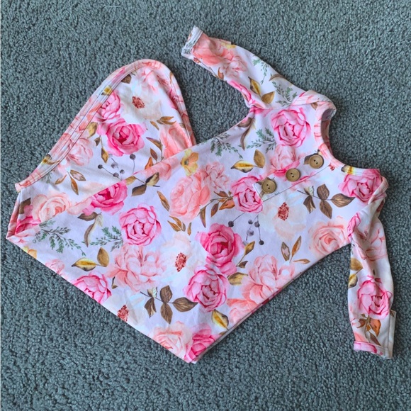 Caden Lane One Pieces New Caden Lane Peach And Pink Rose Baby Sleep Knot Gown Retired